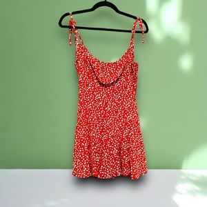 Orange Floral Shorts Romper